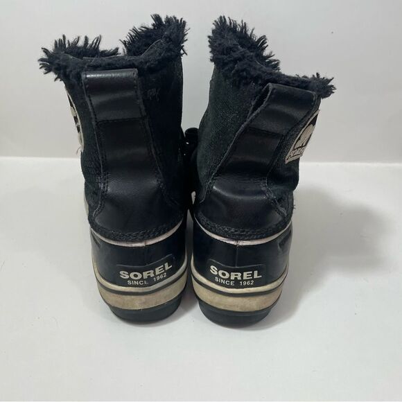 Sorel Black Fur Lined Ankle Winter Boots - Picture 9 of 9